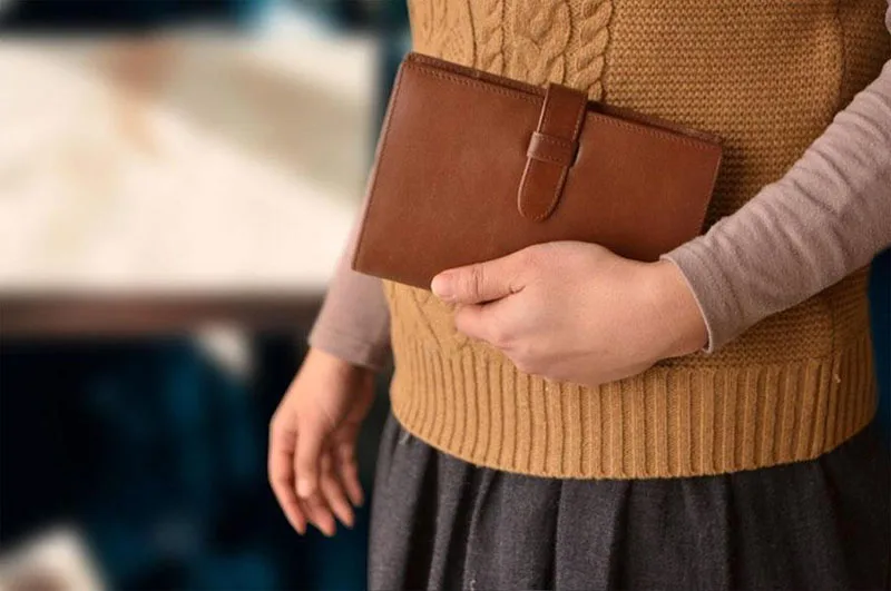 Wancher Stiftbeutel aus echtem Leder, Füllfederhalteretui, Rindsleder, Stiftehalter, Etui, Geschenkset, Stifttasche, Stiftaufbewahrung, Schreibwarenzubehör – Detail 3