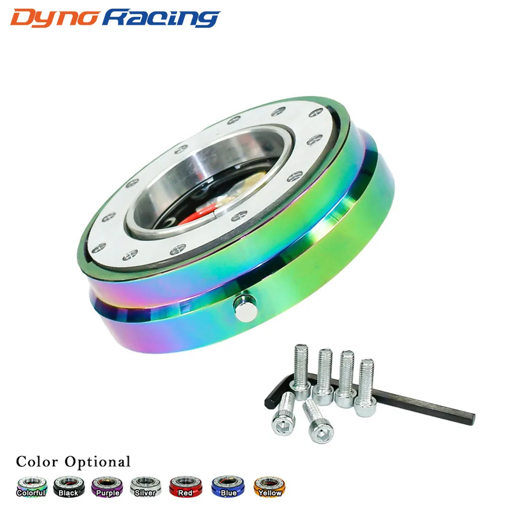 Thin Version 6 Hole Steering Wheel Quick Release Hub Adapter Snap Off Boss kit Sliver/ Purple/Blue/Golden/Black/Red/Neo