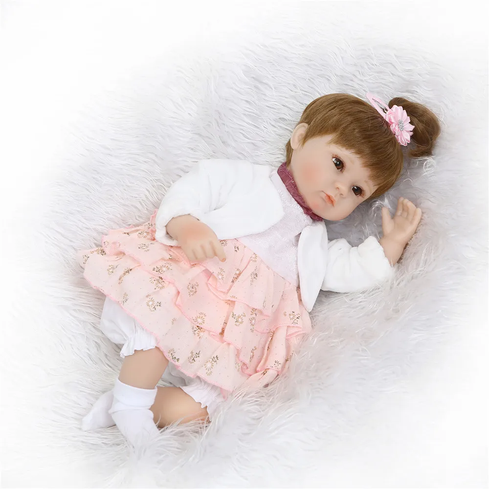 NPK 40CM Soft Silicone Doll Reborn Baby 18