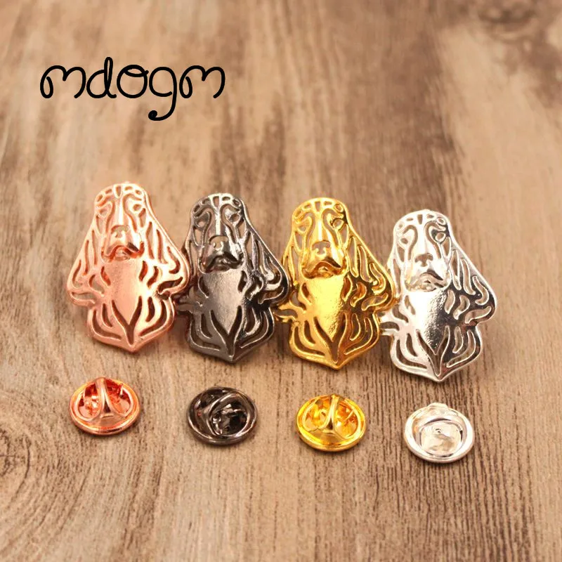 Mdogm Cocker Spaniel Dog Animal Brooches And Pins  Suit Cute Metal Funny Small Father Collar Badges Gift For Male Men B084