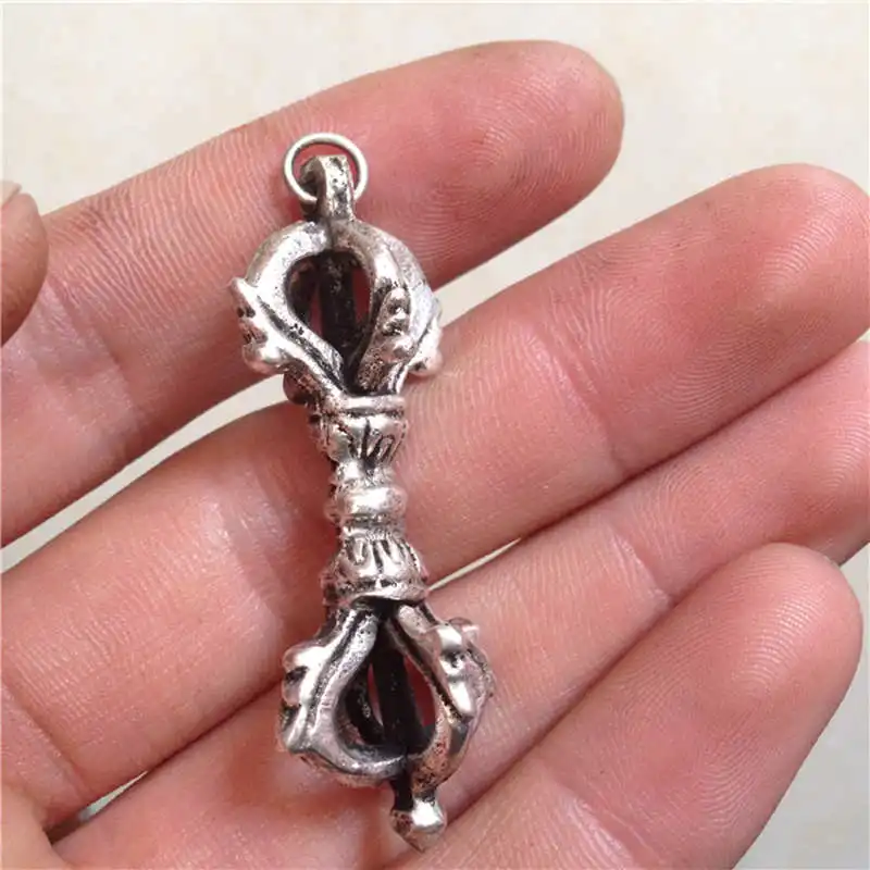 Tibetan Metal Amulet Antiqued Kingkong Varja Dorje Amulets for Man TBP324