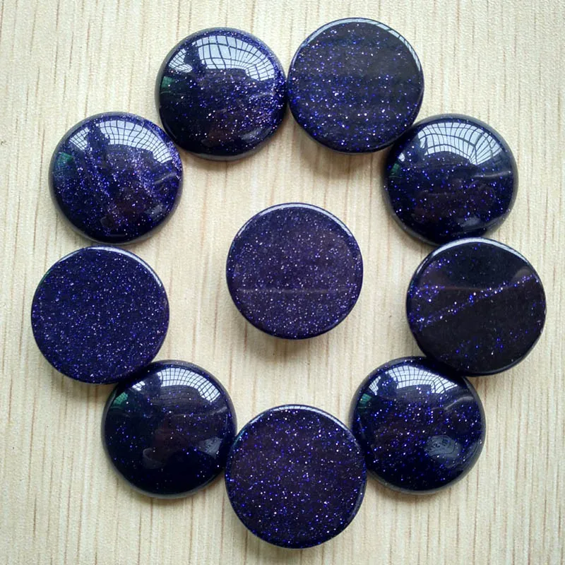 Wholesale 20pcs/lot 2018 new Fashion blue sand stone round cabochon beads 25mm for jewelry Accessories making free shipping