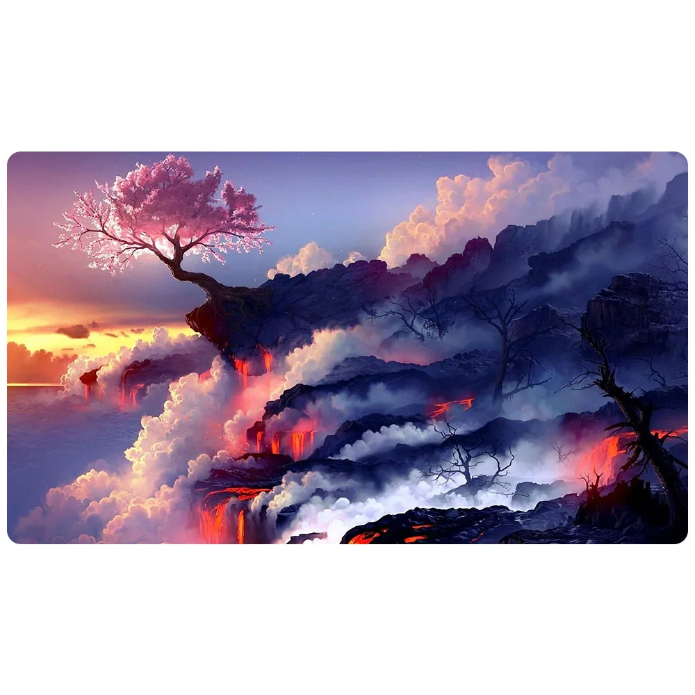 

Magic Trading Card Game Playmate: Cherry Blossom Trees Blooms Art MTG Playmat 60cmx35cm (24" * 14")