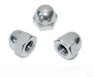 200pcs/lot  M3  Steel With Zinc Plated Acorn Dome Head Hex  Nuts Decorate nuts Hex Cap Nut DIN1587