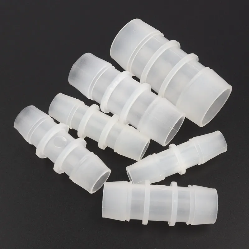 

Wholesale 100pcs/lot 11.1-25mm PP Plastic Connectors Garden Micro Irrigation Hose Joints Aquarium Tank Air Pump Aerator Fittings