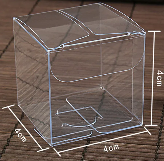 

20pcs 4*4*4cm Transparent Waterproof PVC Boxes Packaging Small Plastic Clear Box Storage For Food/jewelry/Candy/Gift/cosmetics