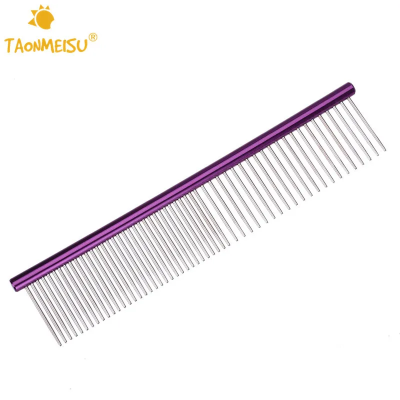 Stainless Steel Lightweight Dog Combs Long Thick Hair Fur Removal Brush Pets Dog Cat Grooming Combs 4 color 1pcs