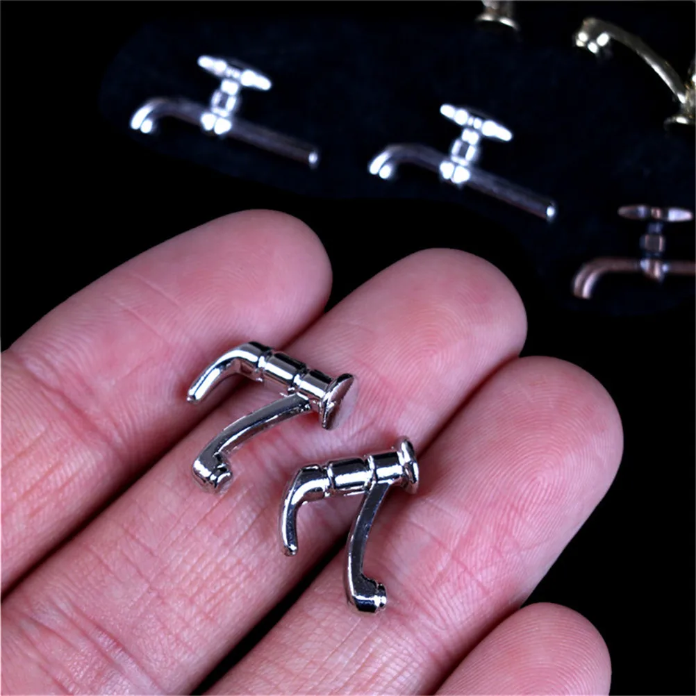 2PCS New 1:12 Miniature Metal Water Tap Faucet Dollhouse Bathroom Accessories Dollhouse Miniature Faucet 6 Styles