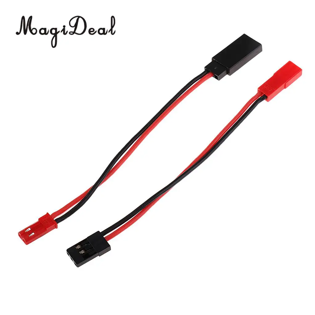 MagiDeal 2Pcs Metal JST Female/Male to JR Male/Female Plug Servo Connector Adapter for RC Car Airplanes Remote Control Parts