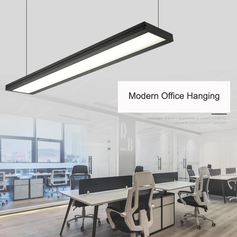 Dynasty Office LED Light Modern Linear Pendant Lamp Hanging Bar Droplight For Conference Room Study Home Decorative Fixture