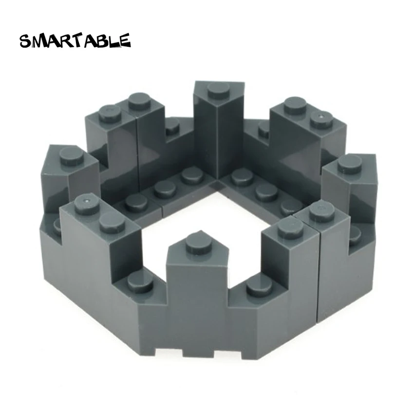 Smartable 4x8x2.3 1/2 Castle Walls Tower Building Block MOC Parts Toys For Kids Creative Compatible 6066 10pcs/lot