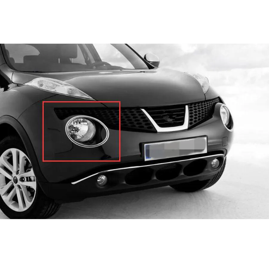 Chrome ABS Car Exterior Front Bumper Head Light Lamp Ring Cover Trim Bezel Styling For Nissan Juke 2010-2014 Accessory