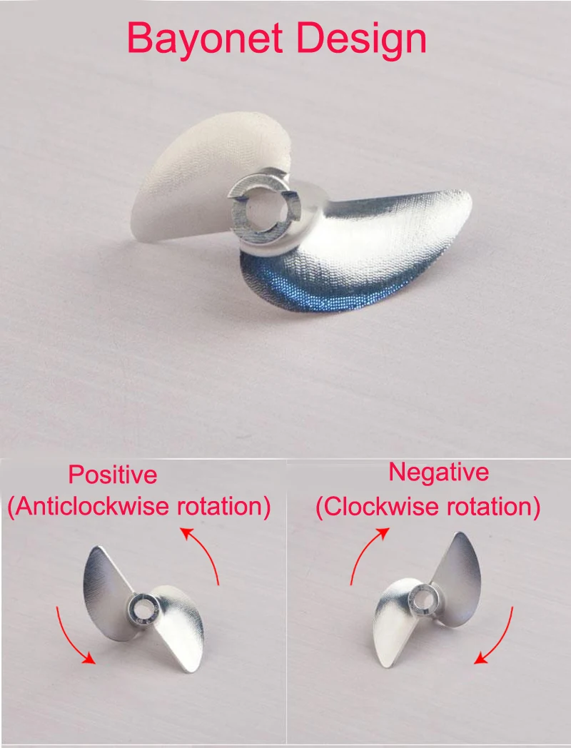 1PCS Model Electric Boat Propellers Aperture 4.76mm 2 Blades Paddle Dia 40/42/45/48mm Pitch 1.9 Metal Positive Negative Props