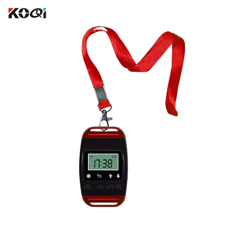 Hanging Neck Type Watch Pager Sound Vibrating for Wireless Waiter Calling System Call Paging Restaurant Equipment