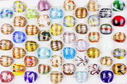 Wholesale Lot 25Pcs Summer Style Murano Glass Lampwork Ring Birthday Men Women Wedding Party Valentine Gift Fashion Jewelry FREE