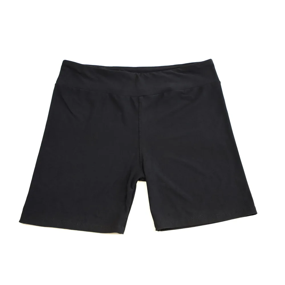 LETSFIND New Women High Waist Short Leggings Solid Black Elastic Soft Comfortable Short Pants