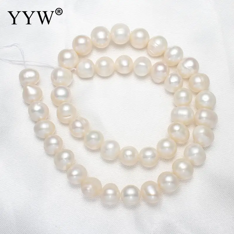 

YYW High Quality 9-10mm 100% Natural Freshwater Pearl Beads white Pearl Round Loose Beads DIY Necklace Bracelat Jewelry Making