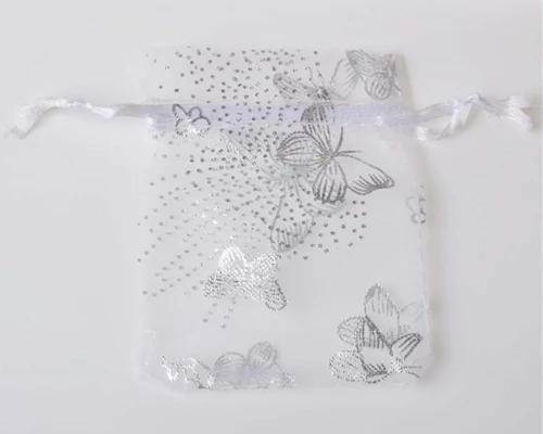 

1000pcs/lot 7*9cm 9*12 11x16 13*18cm 15*20cm 17*23 20x30cm Organza Bag Butterfly Wedding Pouches Jewelry Packaging Gift Bags