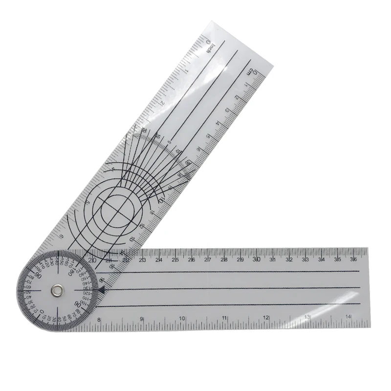 0-140mm 360 Degree Goniometer Angle Medical Spinal Angle Ruler Angle Inclinometer Ruler Protractor Angle Finder Measuring Tool