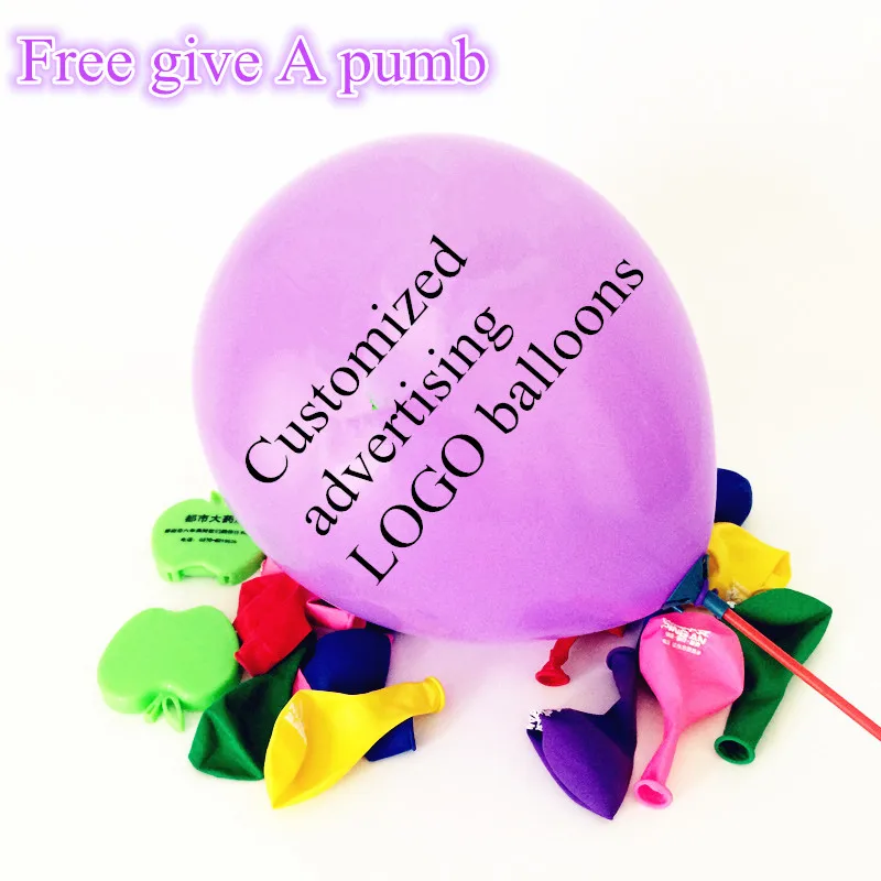 

200pcs custom balloons printing customized ballons with logo print advertise balloons globos Free shipping