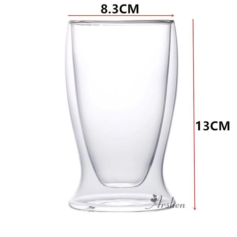 Arshen 450ML Creative Egg Shaped Double Wall Shot Glass Clear Handmade Heat Resistant Tea Drink Cups Drink Mug Coffee Glass Mugs