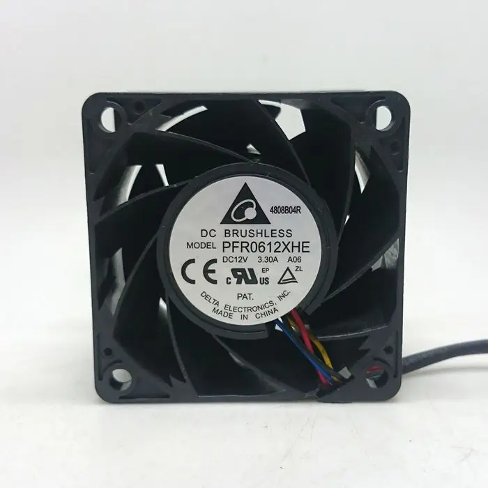 USED DELTA PFR0612XHE 12V 3.30A 6CM high rotating speed high air volume 60*60*38MM cooling fan