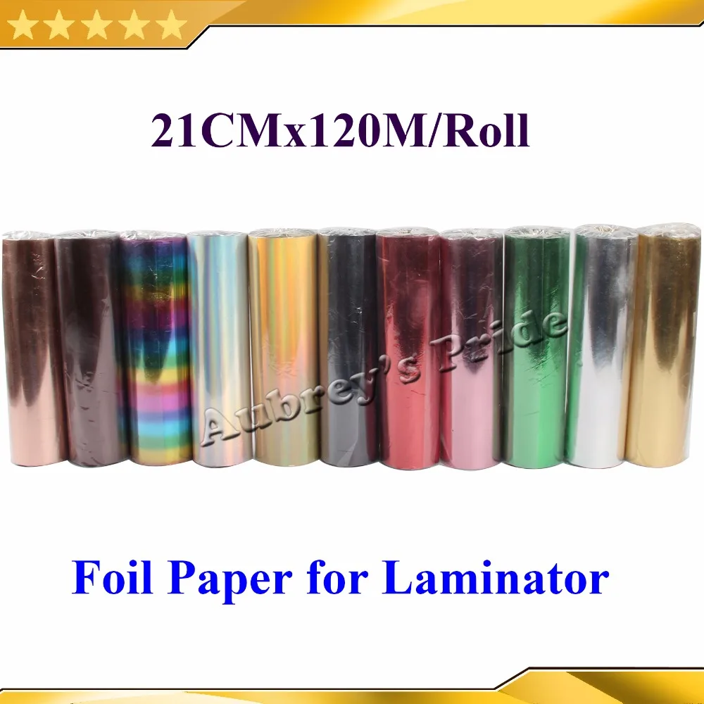 Free Shipping 1 Roll 21CMx120M Hot Stamping Foil Paper Laminator Laminating Transfere on Elegance Cards