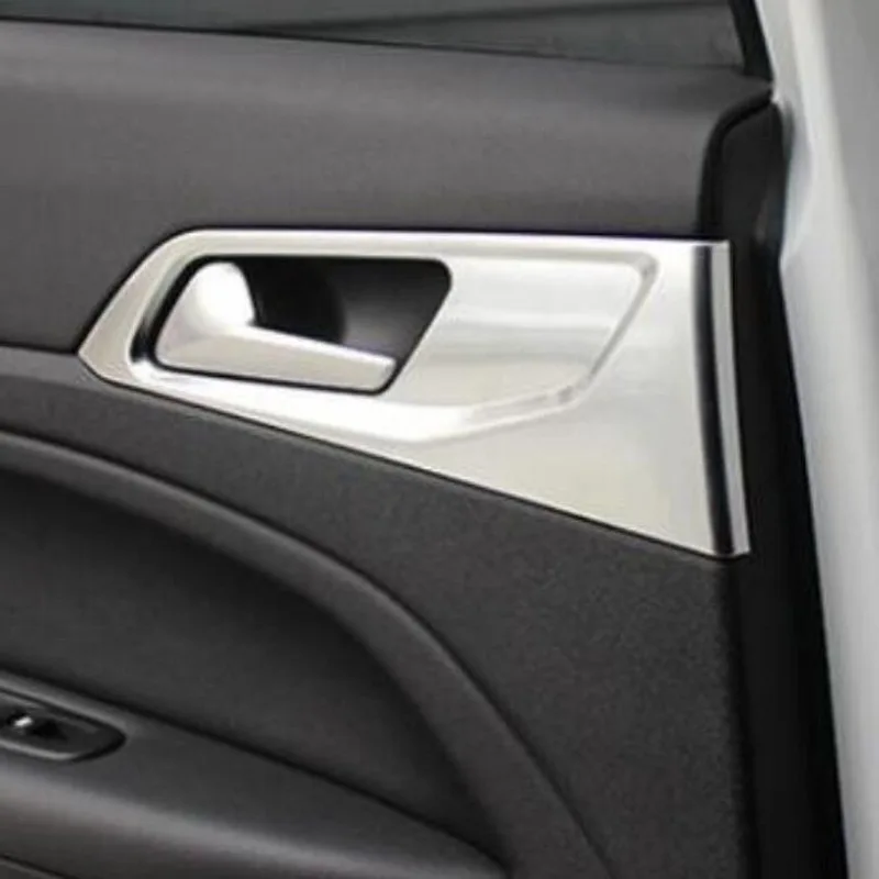 Tonlinker Interior Car Door Handle Cover Case sticker for Peugeot 308 T9 2014-19 Car Styling 4 PCS Stainless steel Cover sticker