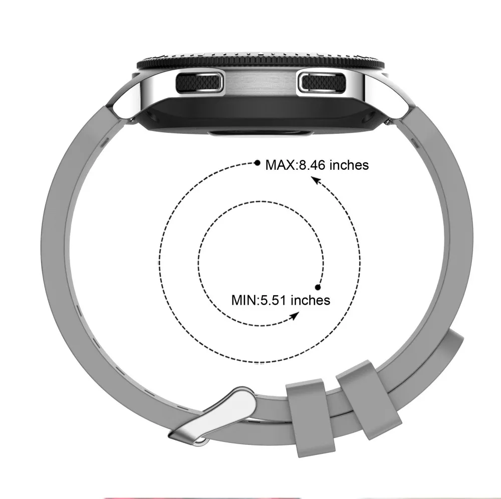 Silicone Wrist Band Strap for Samsung Galaxy Watch 46mm SM-R800 Smart Watch Band Rubber Bracelet for Samsung Gear S3 Strap