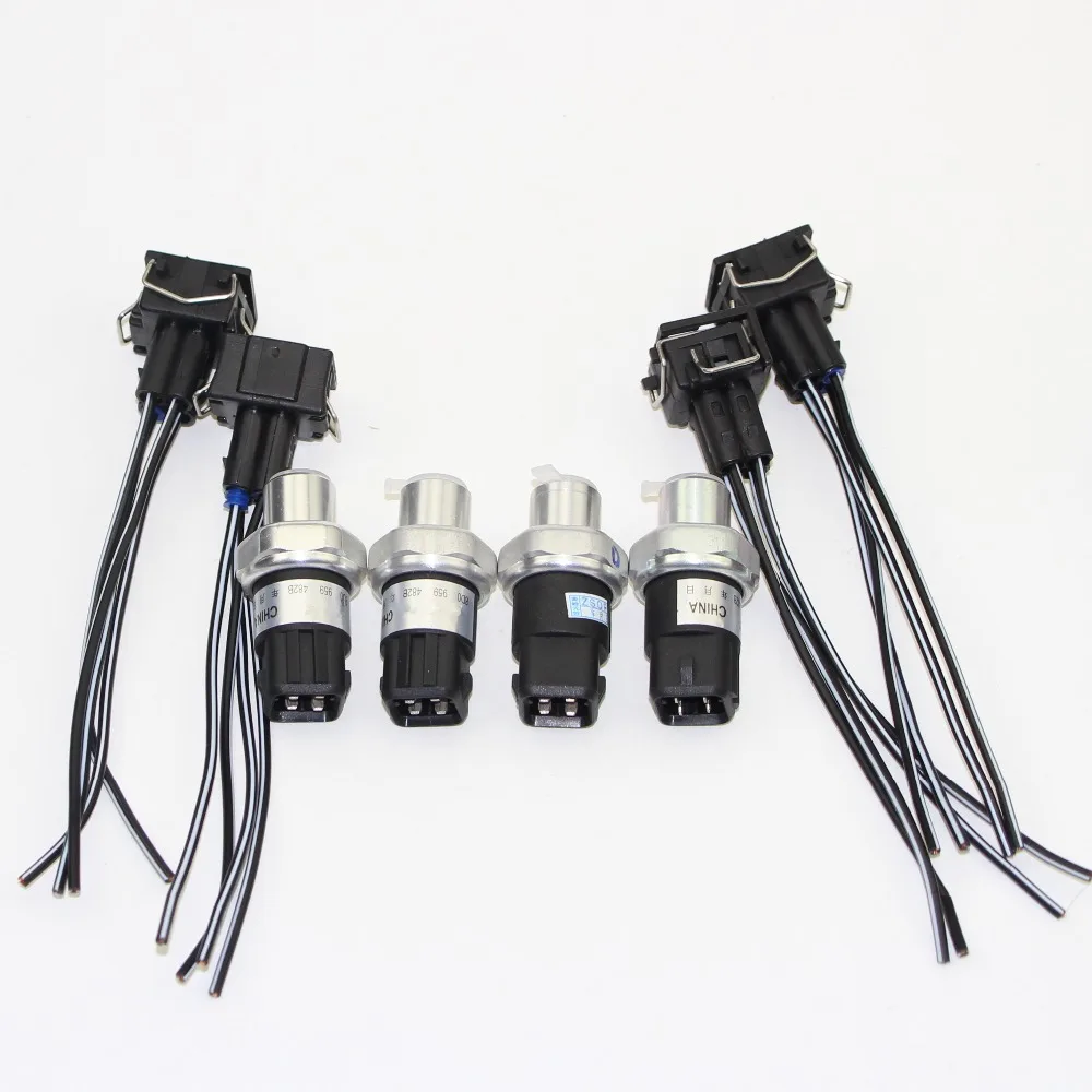 4 Set Air Conditioning Pressure Sensor + Plug Connection Cable For VW Passat B5 A4 A6 Quattro A8 8D0 959 482 B 8D0959482B