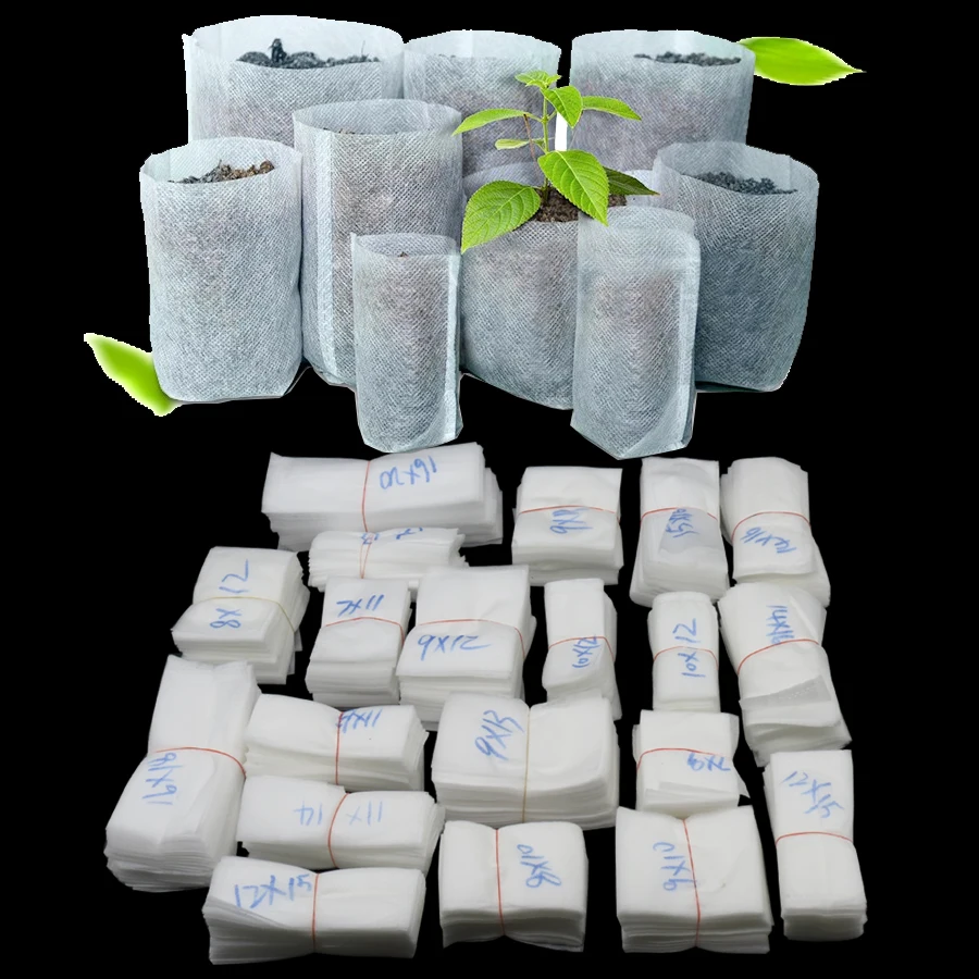 Different Sizes Biodegradable Non-woven Nursery Bags Plant Grow Bags Fabric Seedling Pots Eco-Friendly Aeration Planting Bags