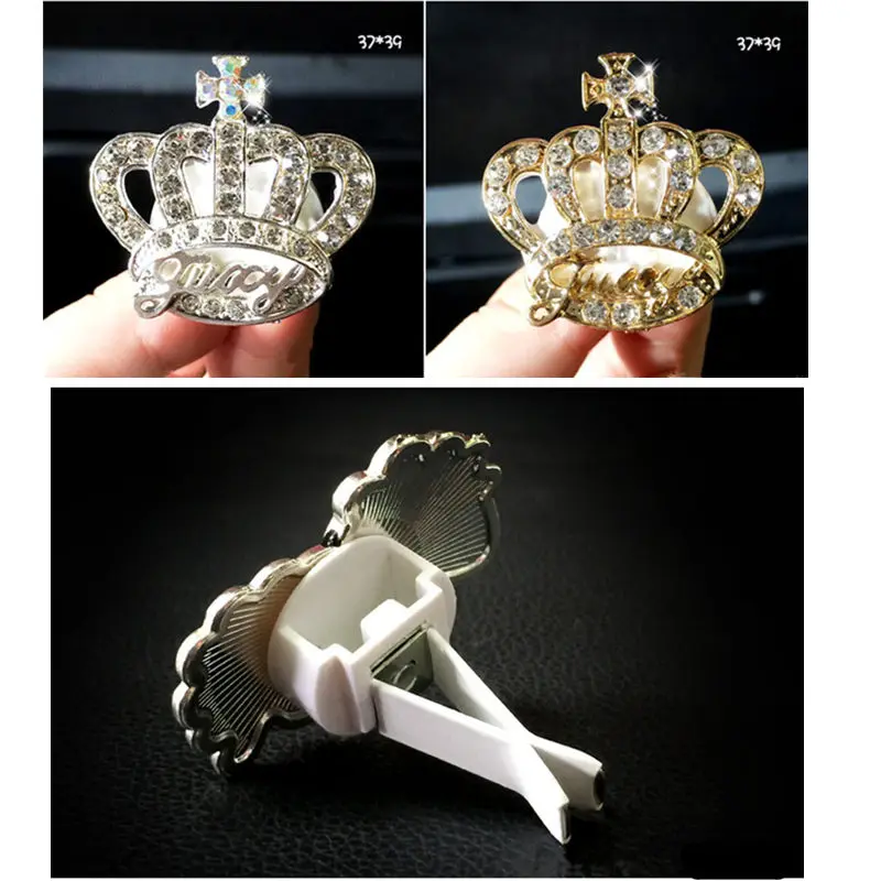 Crown Car perfume Diamond Air conditioner Outlet clip decoration Car Air Freshener Car Styling Lady Perfumes 100 Original