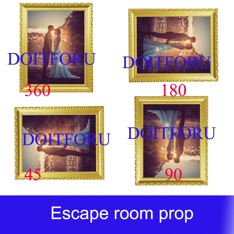 Takagism Room escape props real life adventurer game Rotating Frame prop rotate the right angel to find a hidden clues