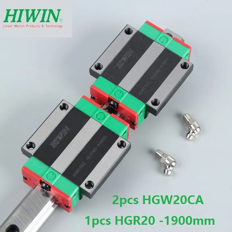 1pcs 100% original Hiwin linear guide rail HGR20 -L 1900mm + 2pcs HGW20CA HGW20CC linear flange carriage block for cnc