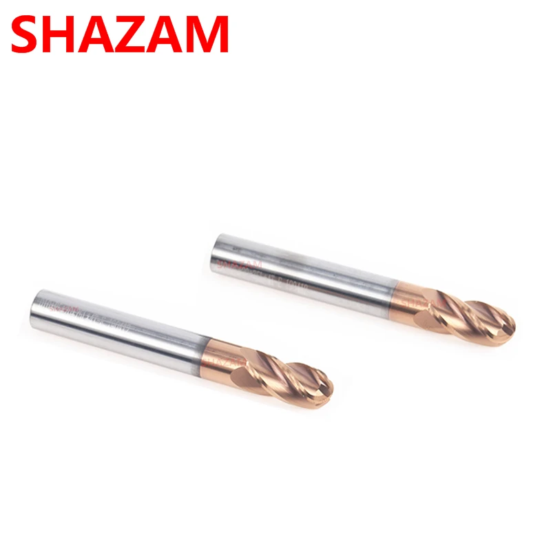 Milling Cutter Hrc58 Ball Nose Alloy 4Flute Blade Tungsten Steel Tools Cnc Maching SHAZAM Wholesale Top Machine Cutter For Steel