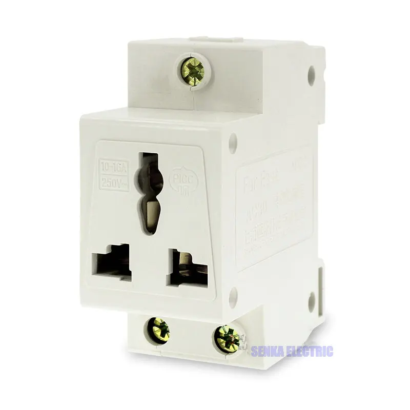 EU US Din rail Modular Socket for Switchgear 3 Pins Extention Distribution Box Power Socket 10-16A 250V