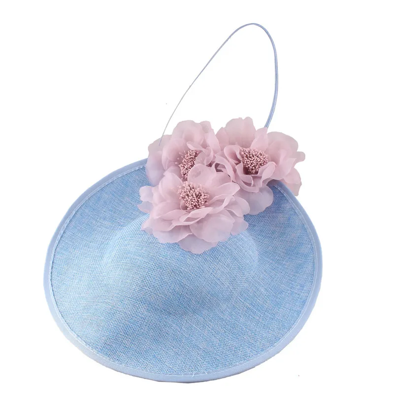 Generous Women Grey Millinery Fascinators With Fancy Flowers Hat Accessories Ladies Big Derby Headwear Headbands Fashion Fedora