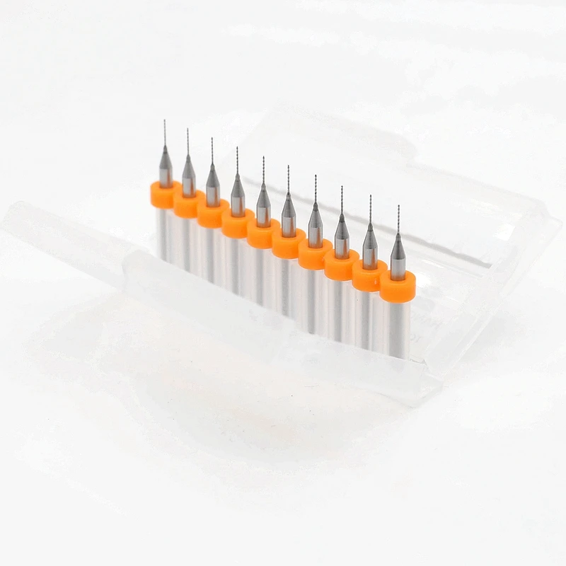 HANGXING Tungsten Carbide PCB Drill 0.4mm/0.45mm 10PCS CNC Router Metalworking Drilling Wood Drilling Twist Drill Hand Tools