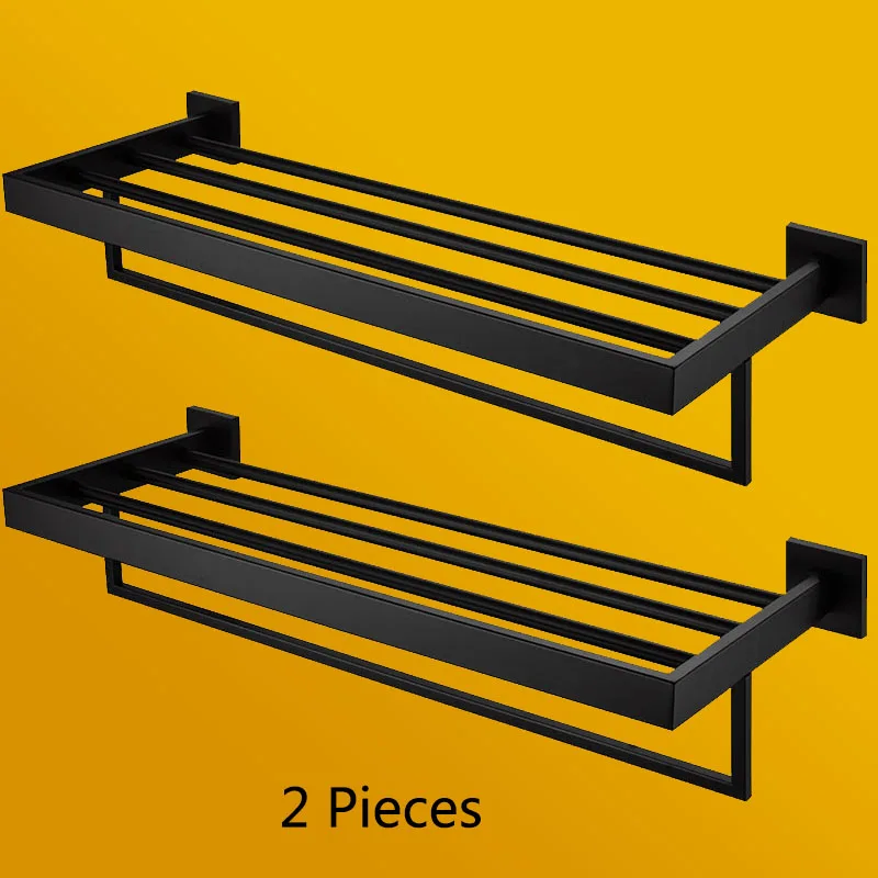 Imagem -05 - Suporte de Parede para Toalhas Prateleiras Duplas para Banheiro de Aço Inoxidável 304 Acessórios para Banheiro