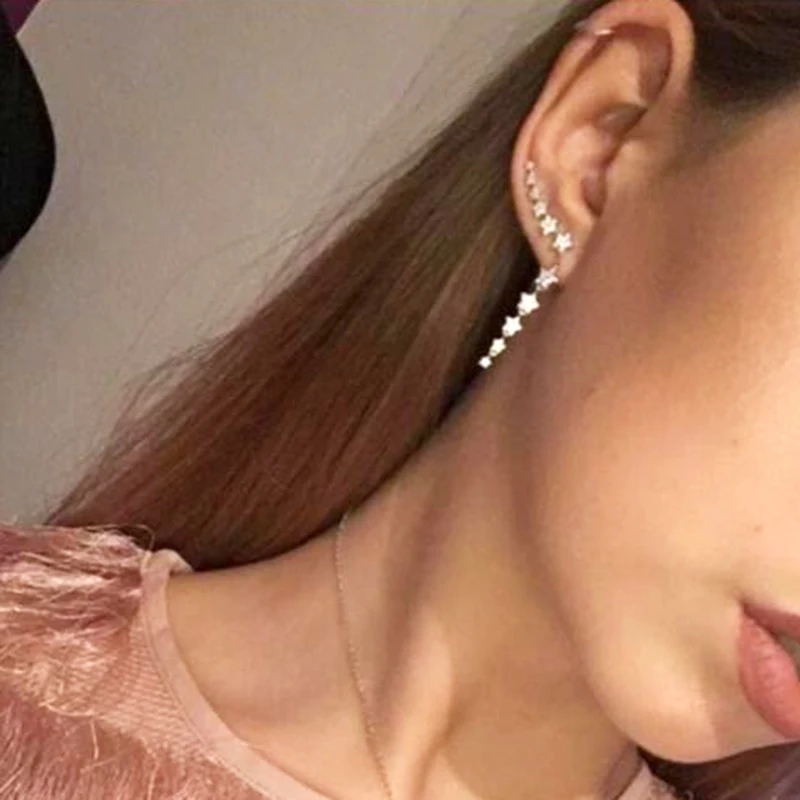 2025 ارتفاع الموضة النسائية حساسة لطيف ستار المبهر Dorp القرط لفتيات جميلات 11 تشيكوسلوفاكيا نجوم سحر العلامة التجارية غرامة أقراط مجوهرات