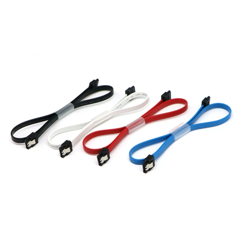 20pcs/Lot Red, Black, White, Blue, Green Sleeved SATA III 6Gbps 7Pin Straight to Straight Cable.