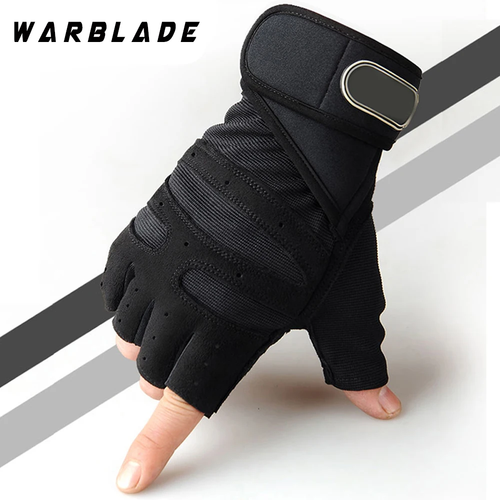 WarBLade 1Pair Mens Glove Half Finger Anti-skid Gym Training Fitness Gloves Bodybuilding Workout Sports Gym Gloves