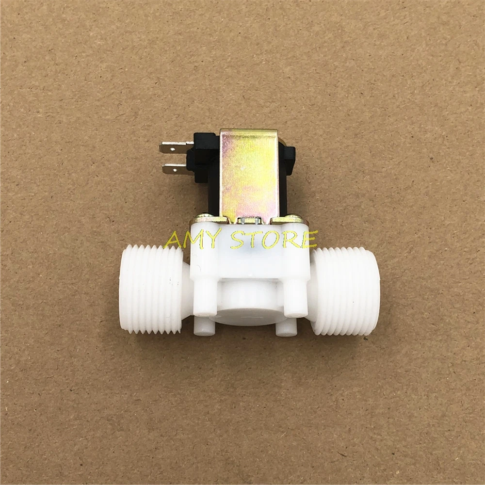 Válvula Solenoide de entrada de plástico de agua normalmente cerrada DC 12V DC 24V AC 220V eléctrica G 3/4 "BSPP válvula roscada macho Control de agua