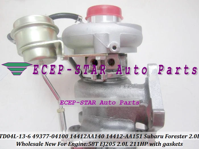 TD04L 49377-04100 49377 04100 4937704100 14412AA140 14412-AA140 Turbo For SUBARU Impreza 96- Forester 98-03 58T EJ205 2.0L 211HP