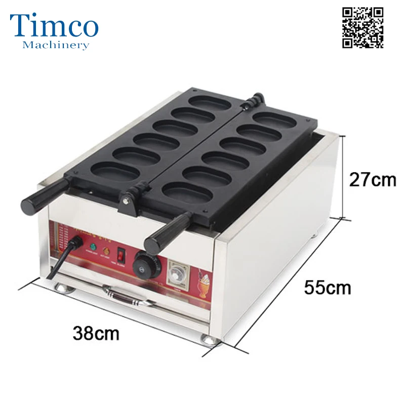 TIMCO Egg Burning Waffle Maker Electric 110v 220v 12 Pcs Poffertjes Grill Dutch Waffle Mini Pancake Machine