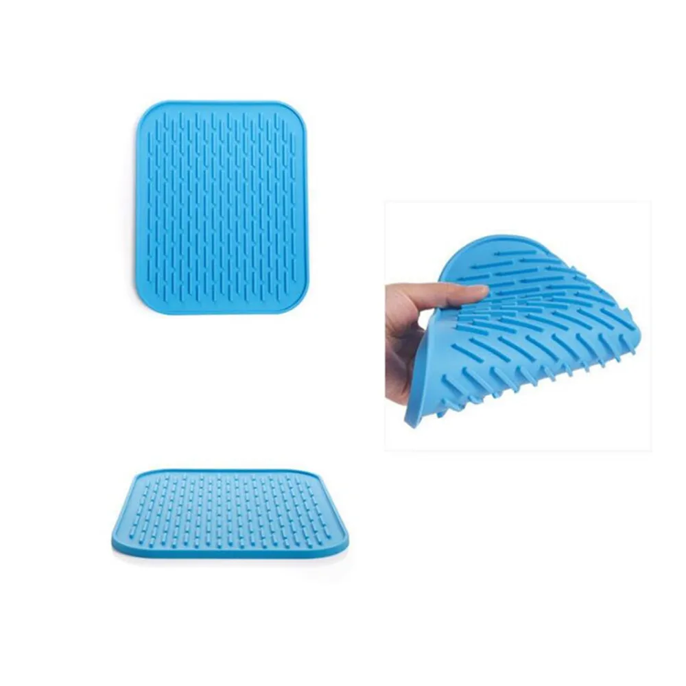 

Gadgets Silicone anti-hot insulation pad square anti-slip coaster tableware drain pot dishes pad Silicone anti-skid pad