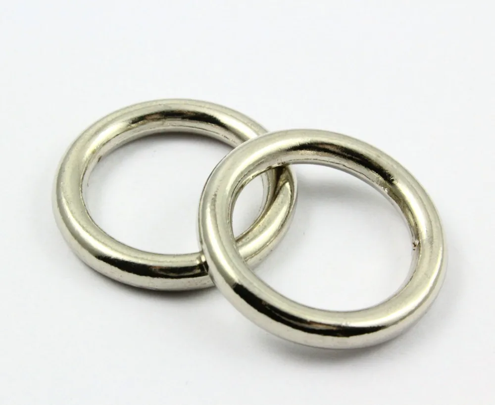 

50 Pieces 19.5mm Nickel Color Welded Metal O Ring Purse Bag O Ring