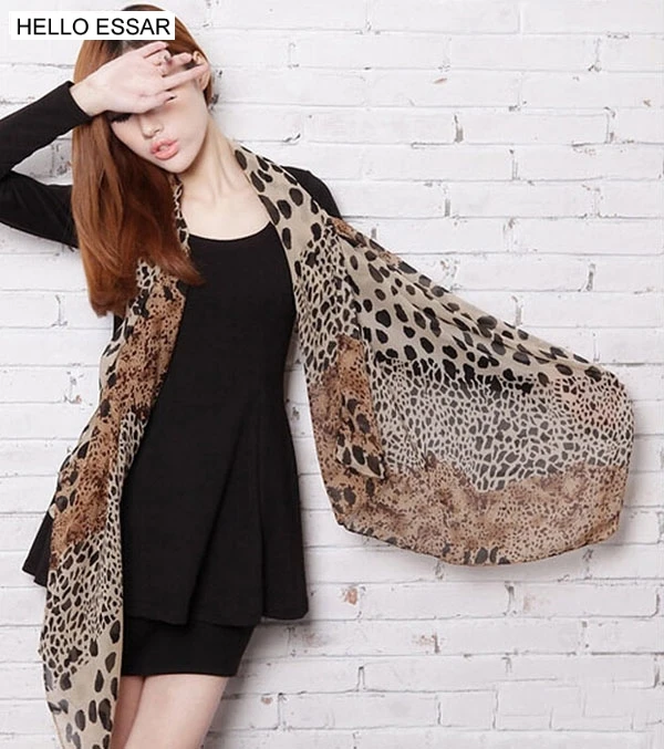 New fashion Print Cat Star Leopard Chiffon Scarf 150x38cm Women Scarfs Shawls And Scarves Party gift