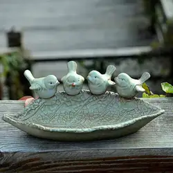 New Ceramic birth baths Garden decor birth feeder ceramic Aquarium retro finish Bird feeder