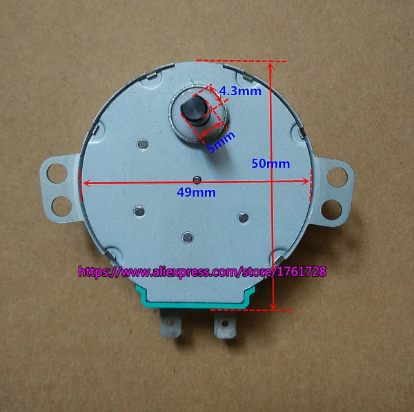 Diameter 50mm claw-pole motor AC 100V 3W permanent magnet synchronous motor CW 4.2rpm ~ 5RPM shaft diameter 5mm